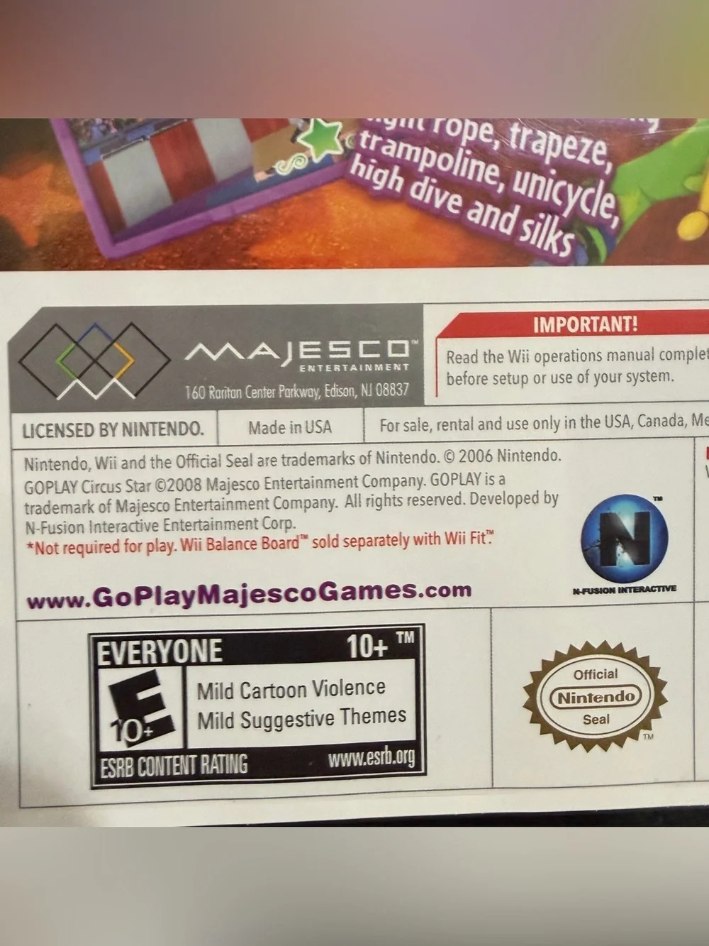 Wii experience circus
